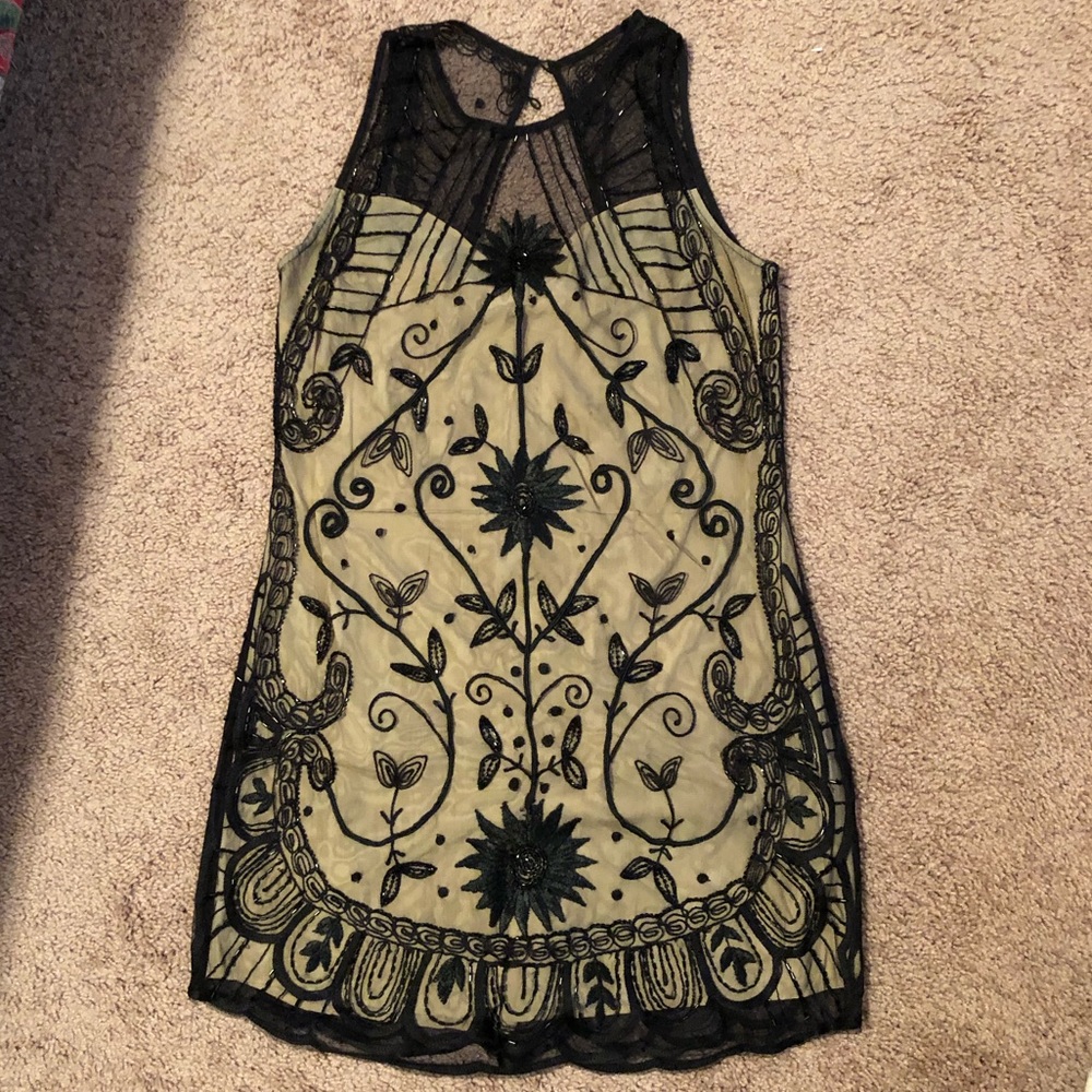 Black dress with beads and lace
